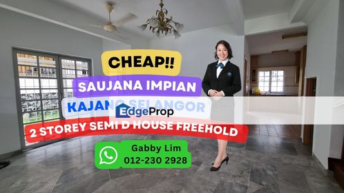 Super Cheap 2 Storey Semi D House @ Saujana Impian, Kajang for Sale, Selangor, Kajang