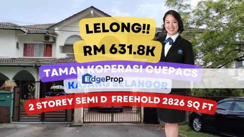 Lelong Super Cheap 2 Storey Semi D @ Taman Koperasi Cuepacs Kajang, Selangor, Kajang