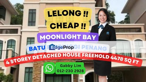 Lelong Super Cheap 4 Storey Detached House @ Moonlight Bay Penang, Penang, Batu Ferringhi