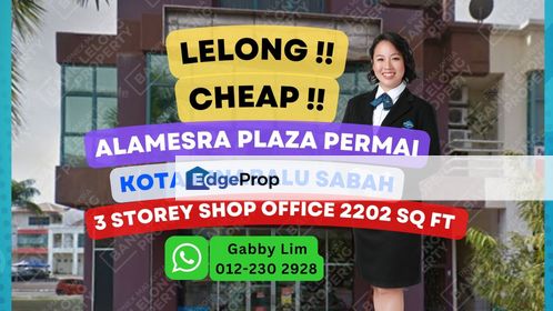 Lelong Super Cheap 3 Storey Shop Office @ Kota Kinabalu Sabah, Sabah, Kota Kinabalu