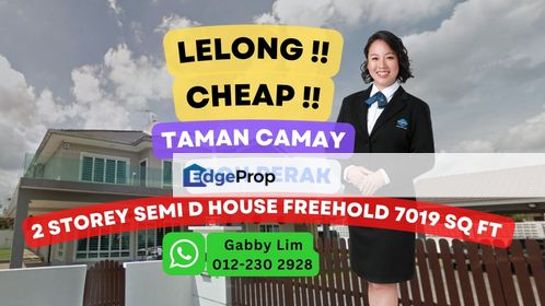 Lelong Super Cheap 2 Storey Semi D House @ Taman Camay Ipoh, Perak, Ipoh