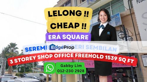 Lelong Super Cheap 3 Storey Shop Office @ Era Square Seremban , Negeri Sembilan, Labu