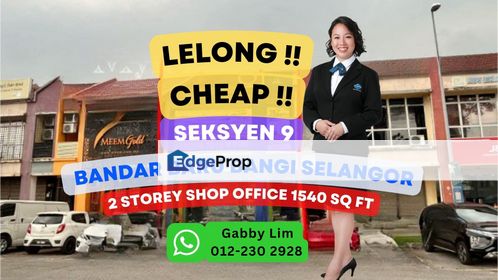 Lelong Super Cheap 2 Storey Shop Office @ Seksyen 9 Bandar Baru Bangi, Selangor, Bangi