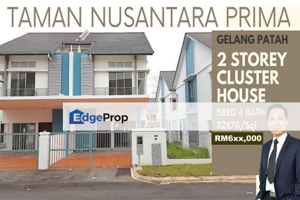 GELANG PATAH-2 STOREY CLUSTER HOUSE@TAMAN NUSANTARA PRIMA, IKANDAR PUTERI-JOHOR, Johor, Gelang Patah