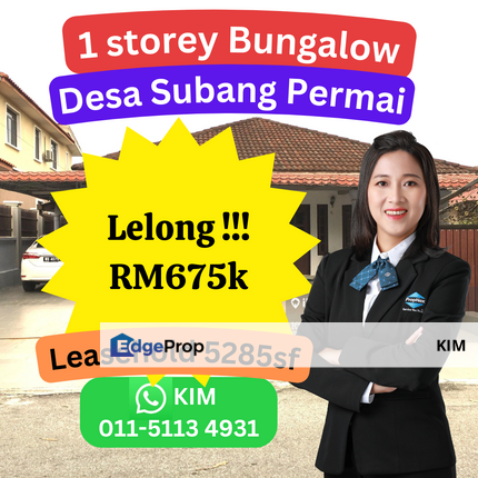 LELONG 1 Storey Bungalow, Desa Subang Permai, Subang, Selangor, Selangor, Subang