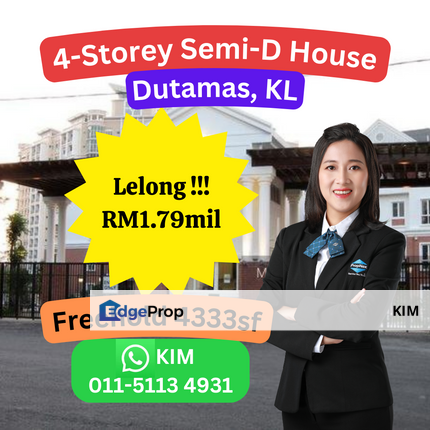 LELONG 4-Storey Semi-D House with a Lift, Kuala Lumpur, Dutamas