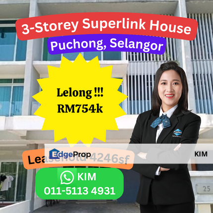 LELONG 3 Storey Superlink House with lift, Nautilus, Puchong, Selangor, Selangor, Puchong