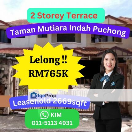 Lelong 2 Storey House Taman Mutiara Indah Puchong, Selangor, Puchong