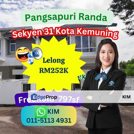 Lelong Pangsapuri Randa Kota Kemuning RM252K, Selangor, Kota Kemuning