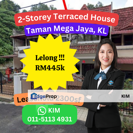 LELONG CHEAP 2-Storey Terraced House, Taman Mega Jaya, KL, Kuala Lumpur, Cheras