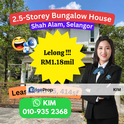 LELONG CHEAP 2.5-Storey Bungalow House, Seksyen U9, Shah Alam, Selangor, Selangor, Shah Alam