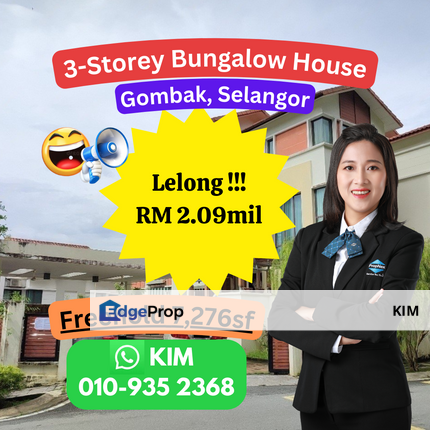 LELONG 3-Storey Bungalow House, Taman Melawati Gombak, Selangor, Selangor, Gombak