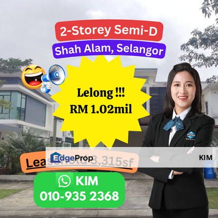 LELONG 2-Storey Semi-D House, Shah Alam, Selangor, Selangor, Shah Alam