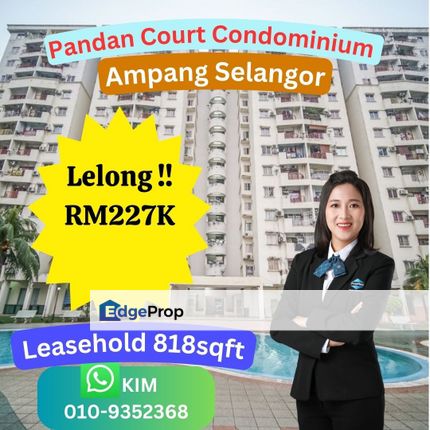 Lelong Condo Pandan Court Ampang Selangor, Selangor, Pandan Indah