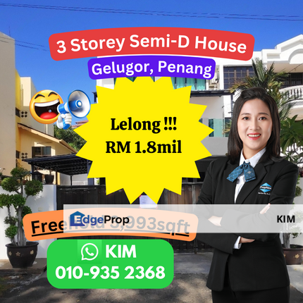 LELONG 3 Storey Semi-D House, Gelugor, Penang, Penang, Batu Uban