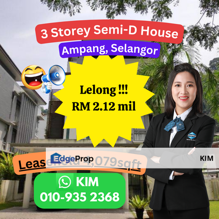 LELONG 3 Storey Semi-D House, Ampang, Selangor, Selangor, Ampang