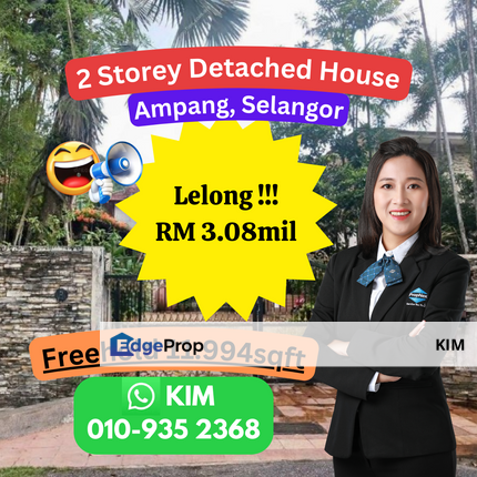 LELONG 2 Storey Detached House, Taman Hillview, Ampang, Selangor, Selangor, Ulu Kelang