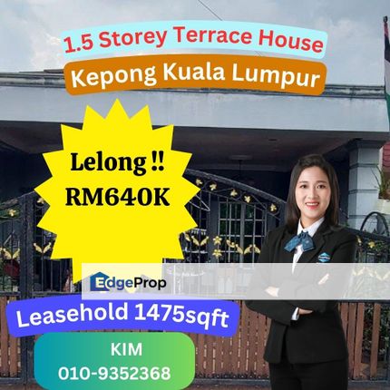 Lelong 1.5 Storey Terrace House Kepong Kuala Lumpur, Kuala Lumpur, Segambut