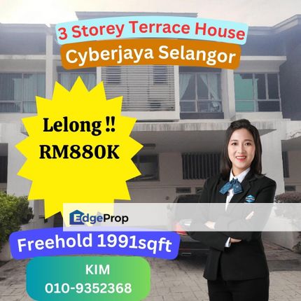 Lelong 3 Storey Terrace House Cyberjaya Selangor, Selangor, Cyberjaya