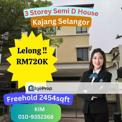 Lelong 3 Storey Semi D House Kajang Selangor, Selangor, Kajang