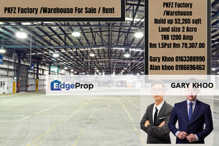 Pkfz Factory Warehouse Land 2 Acre Bu 52,205 sqft Tnb 1200amp, Selangor, Klang