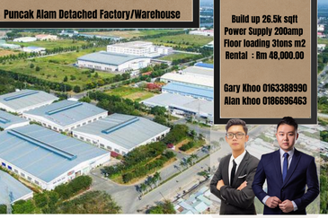 Puncak Alam Detached Factory For Rent Kapar Meru Setia Alam Bukit Raja Shah Alam Ijok Klang