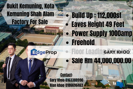 Bukit Kemuning,Kota Kemuning, Shah Alam, Detached Factory Bu 112ksf Tnb 1000amp , Selangor, Shah Alam