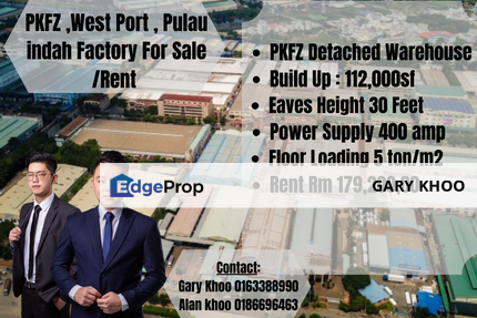 Port Klang Free Zone Detached Factory/Warehouse Bu 112ksf Tnb 400amp many option , Selangor, Port Klang