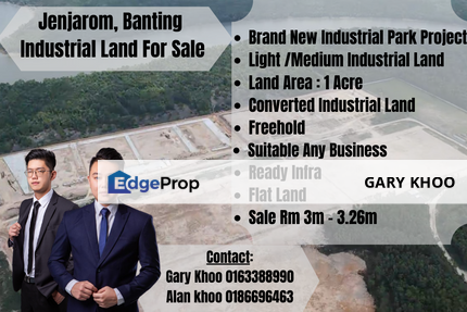 Jenjarom Banting brand new industrial park 1-20 acre Land Near Wce highway , light and medium Industrial title , Selangor, Jenjarom