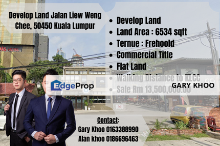 Kuala Lumpur City Commercial Lot 6534sf Freehold Jalan Liew Weng Chee, 50450, Kuala Lumpur, KLCC, Kuala Lumpur, Bukit Bintang