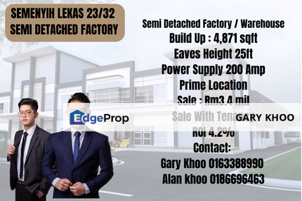 Lekas 23/32 Semi-D Facotry For Sale Semenyih Bangi Beranang Cheras Kajang Balakong Nilai Mantin                                              , Selangor, Semenyih