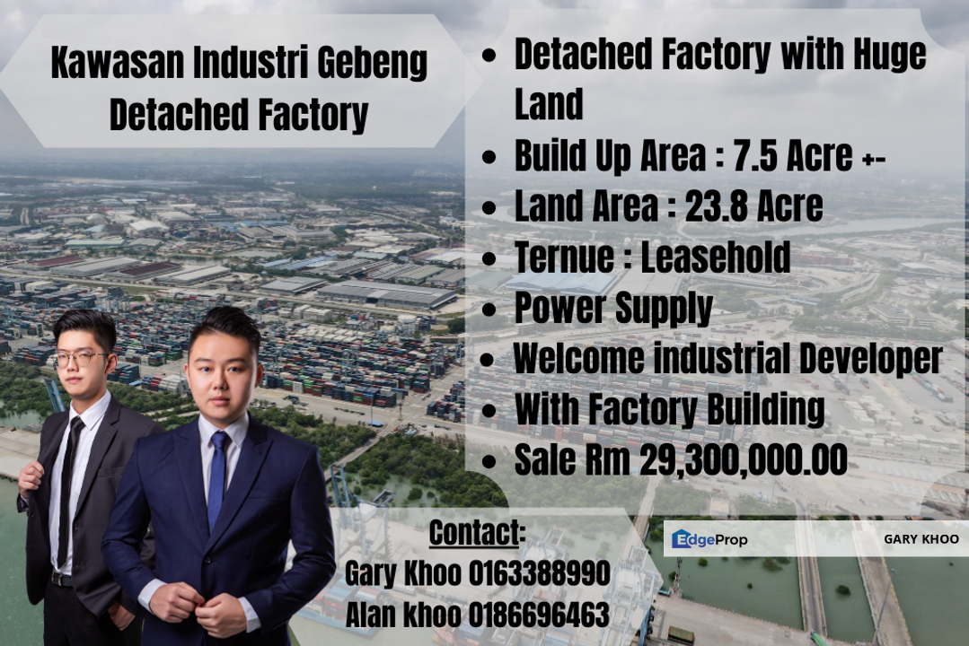 Kawasan Industri Gebeng Detached Factory Land Area 28.3 Acre Near Port ...