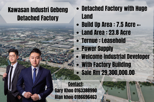 Kawasan Industri Gebeng Detached Factory Land Area 28.3 Acre Near Port ...