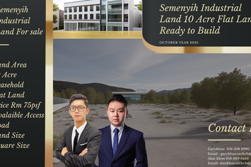 Semenyih Villa raya industrial Park 10 Acre Industrial Land For sale Flat Land Rm75psf with access road 
