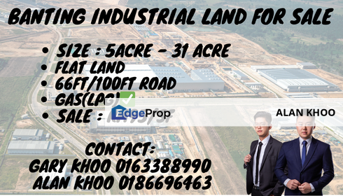 Banting Industrial 5-31 Acre Land For Sale Telok Panglima Garang Telok Mengkuang Olak Lempit Jenjarom Pulau Carey WCE, Selangor, Banting