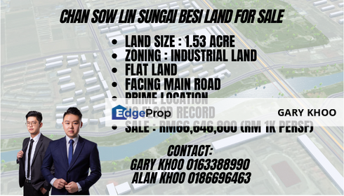 Chan Sow Lin Industrial Land For Sale Sungai Besi Kuala Lumpur Salak Selatan Bandar Malaysian TRX Shamelin Cheras Balakong, Kuala Lumpur, Pudu