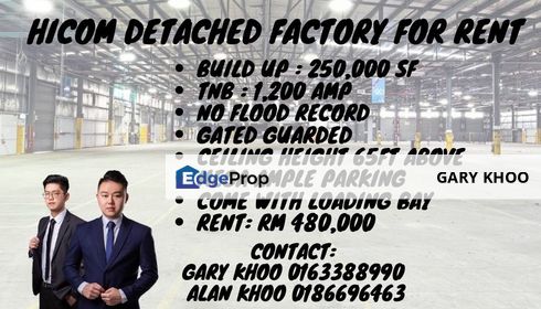 Hicom Detached Factory For Rent Shah Alam Kota Kemuning Alam Megah Bukit Rimau Kampung Jawa, Selangor, Shah Alam