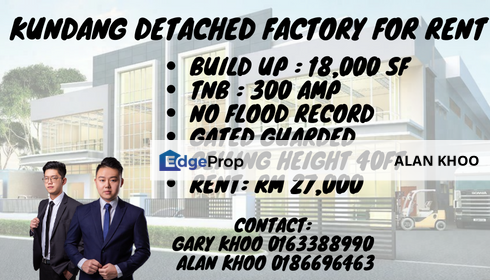 Kundang Detached Factory For Rent Rawang Bukit Beruntung Ijok Bandar County Home Rasa Serendah, Selangor, Rawang