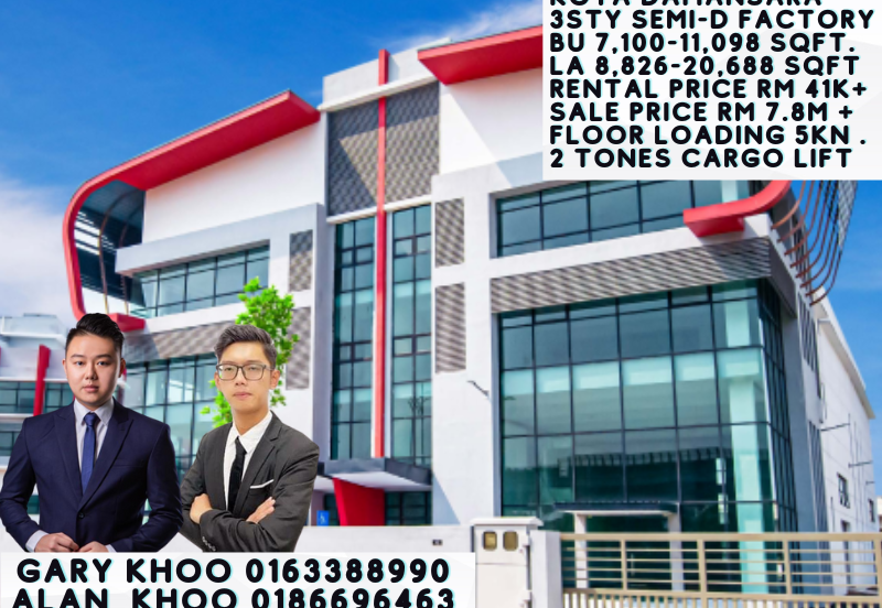 Auto park city kota damansara 3sty Semi-D Factory bu 7,100-11,098 sqft. la 8,826-20,688 sqft 