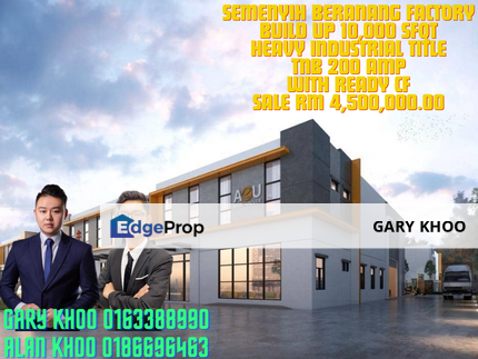 Semenyih Beranang Semi-D Factory , Heavy Industrial , Bu10ksf tnb 200amp, Selangor, Semenyih