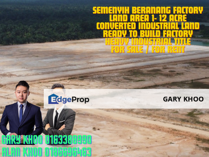 Beranang Heavy Industrial Park 1- 15 Acre Industrial Park , Flat Land ,Beside Road , Welcome Developer to view , Selangor, Semenyih