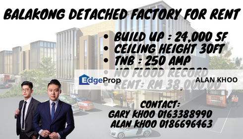 Balakong Detached Factory For Rent Impian Eshan Selesa Jaya Cheras Jaya Kajang Taming Jaya Bukit Angkat , Selangor, Balakong