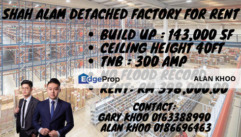 Shah Alam Huge Warehouse For Sale Hicom Setia Alam Kota Kemuning Bukit Kemuning Alam Megah USJ , Selangor, Shah Alam