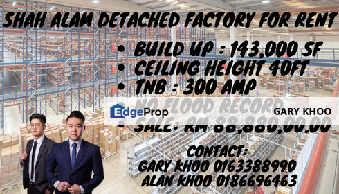 Shah Alam Huge Warehouse For Sale Hicom Setia Alam Kota Kemuning Bukit Kemuning Alam Megah USJ , Selangor, Shah Alam