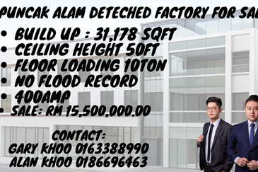 Puncak Alam Detached Factory For Sale Shah Alam Subang Ijok Kapar Meru Bukit Raja Kundang Rawang