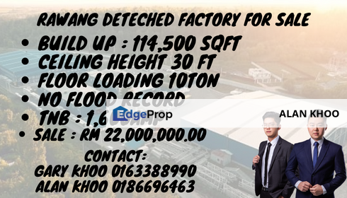 Rawang Detached Factory For Sale Kepong Sungai Buloh Sungai Choh Ijok Bukit Beruntung Sri Damansara, Selangor, Rawang