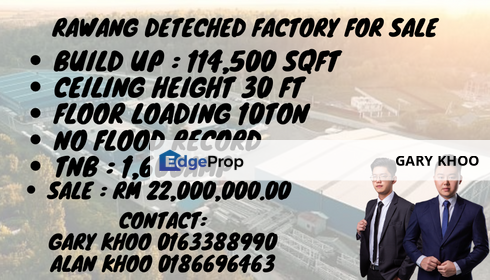 Rawang Detached Factory For Sale Kepong Sungai Buloh Sungai Choh Ijok Bukit Beruntung Sri Damansara, Selangor, Rawang