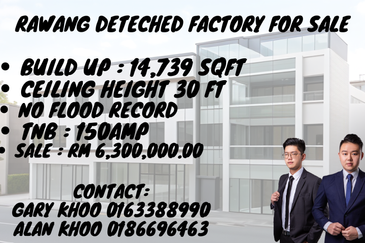 Rawang Detached Factory For Sale Bandar Country Home Kundang Kepong Sungai Buloh Serendah Sungai Choh