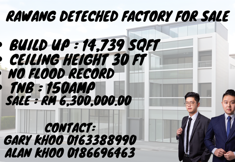 Rawang Detached Factory For Sale Bandar Country Home Kundang Kepong Sungai Buloh Serendah Sungai Choh