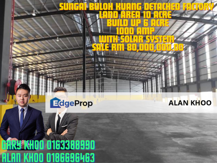 Kuang Rawang Detached factory land 10 acre Build up 6 acre tnb 1000 amp , Selangor, Rawang